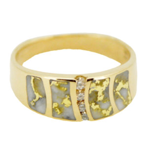 Ladies Gold Quartz .36ctw Diamond Ring, Alaska Mint