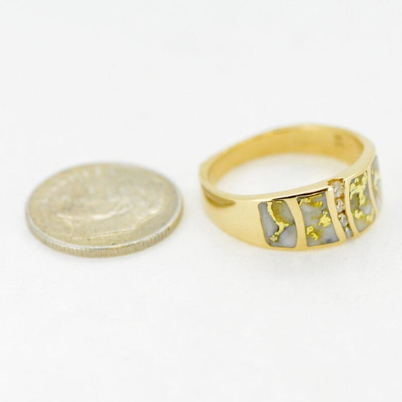 Ladies Gold Quartz .36ctw Diamond Ring, Alaska Mint