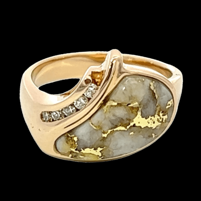 Gold quartz, Ring, Alaska Mint, Diamond, RLDL71D10Q