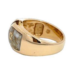 Ladies, Gold Quartz, & Diamond, Ring, Alaska Mint