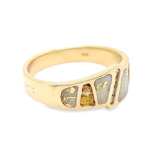 Men’s Gold Nugget, Quartz & Diamond Ring, Alaska Mint