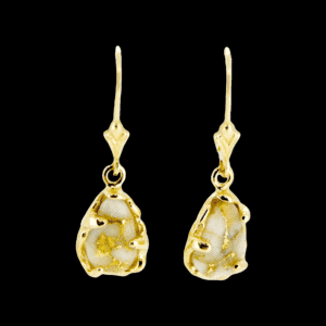 Gold quartz leverback earrings