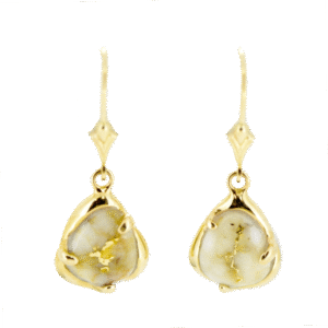 Gold quartz leverback earrings
