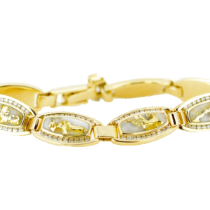 Gold quartz & diamond bracelet
