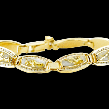 Gold quartz & diamond bracelet
