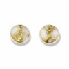 Gold quartz post earrings