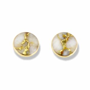 Gold quartz post earrings