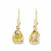 Gold quartz leverback earrings