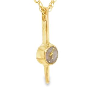 Round Gold Quartz Bar Pendant
