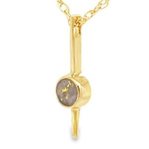 Round Gold Quartz Bar Pendant