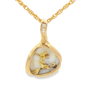 Diamond Gold Quartz Pendant, Alaska Mint