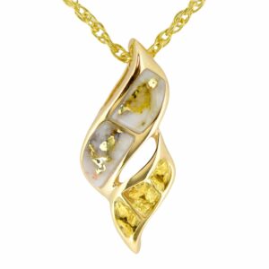 Gold Quartz & Nugget Pendant