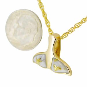 Gold Quartz Whale Tail Pendant, Alaska Mint