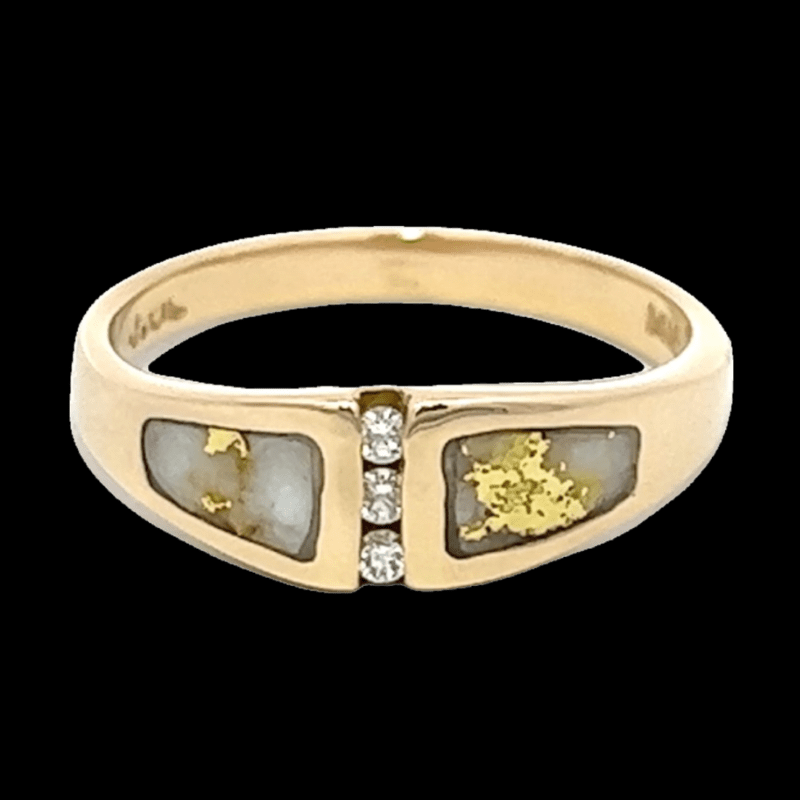 Gold quartz, Ring, Alaska Mint, Diamond, RL1057DQ