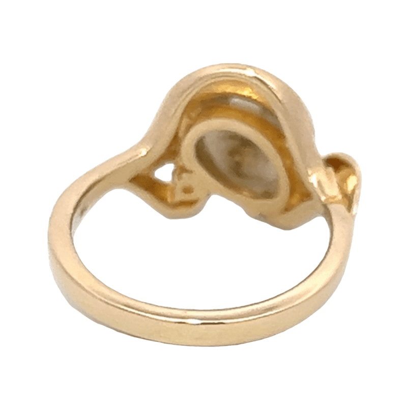 Ladies Gold Quartz 8x6 mm & Diamond Ring, Alaska Mint
