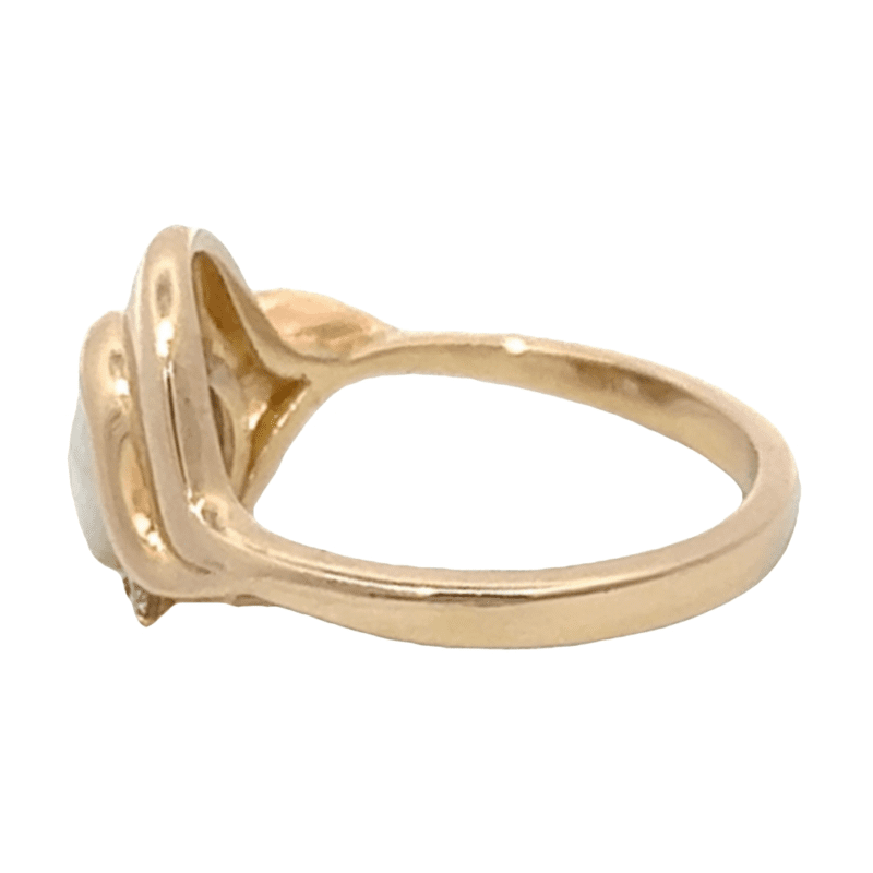 Ladies Gold Quartz 8x6 mm & Diamond Ring, Alaska Mint