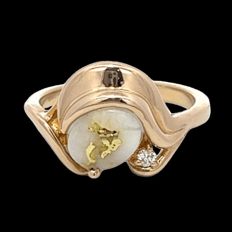 Gold quartz, Ring, Alaska Mint, Diamond, RL1137DQ