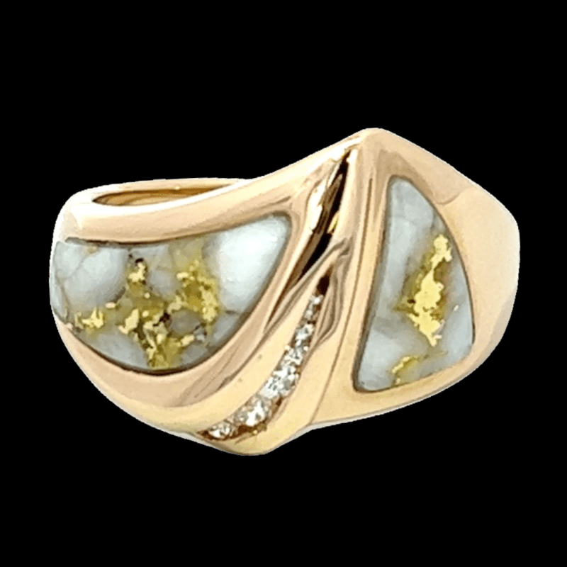 Gold quartz, Ring, Alaska Mint, Diamond, RL536D10Q