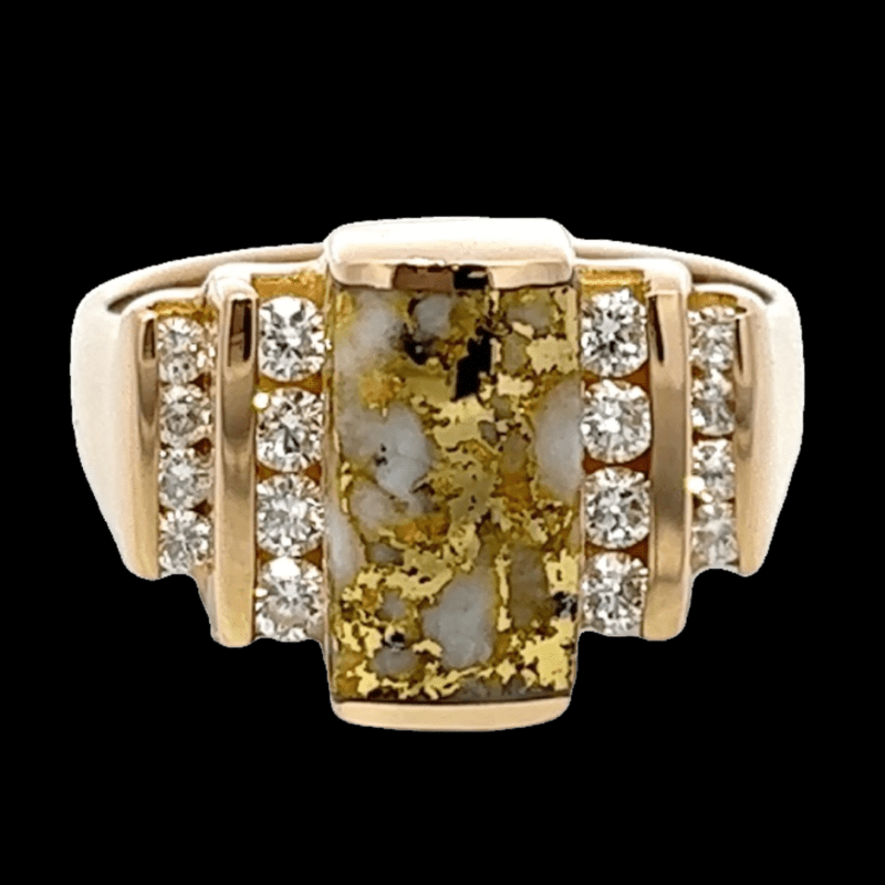 Gold quartz, Ring, Alaska Mint, Diamond, RL639D48Q
