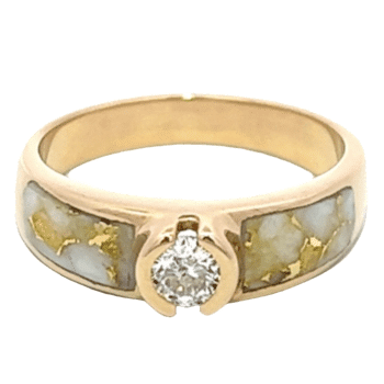 Ladies Gold Quartz & Diamond Ring , Alaska Mint