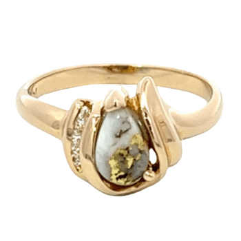 .04 ct Diamond Ladies Gold Quartz Ring, Alaska Mint