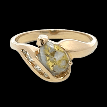 Gold quartz, Ring, Alaska Mint, Diamond, RL745D6Q
