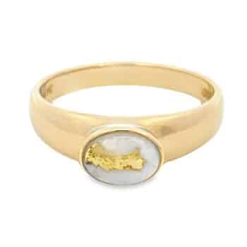 Oval Gold Quartz Ring, Alaska Mint