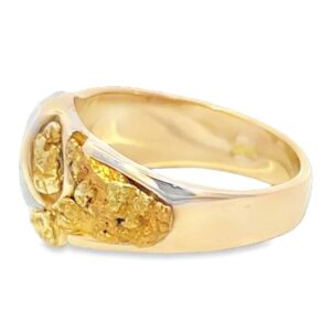 Men's Gold Quartz Nugget Ring, Alaska Mint