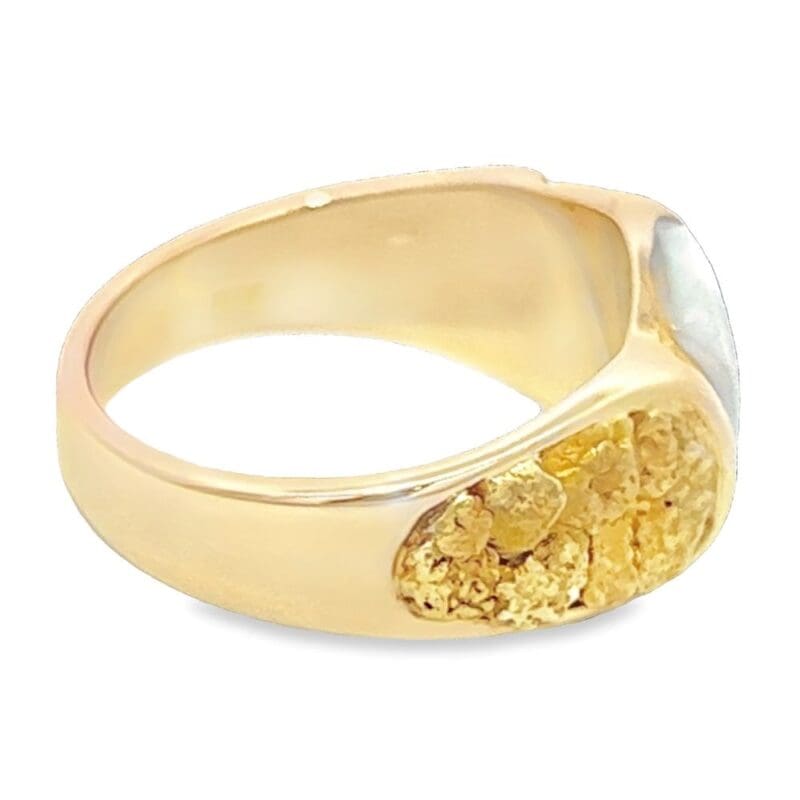 Men's Gold Quartz Nugget Ring, Alaska Mint
