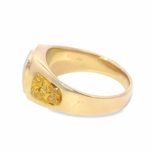 Gold Quartz Gold Nugget Men's Ring, Alaska Mint
