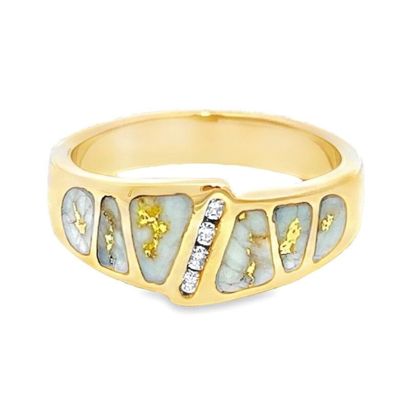 Gold Quartz & Diamond Men's Ring, Alaska Mint