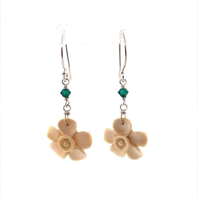 Ivory Forget-Me-Knot Dangle Earrings