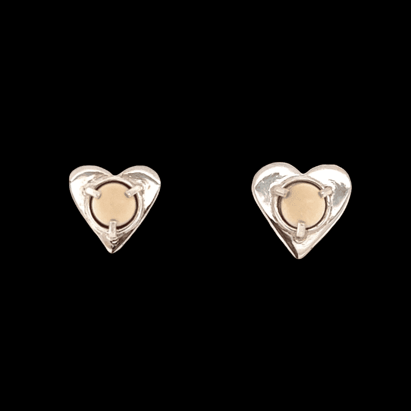Ivory Heart Post Earrings