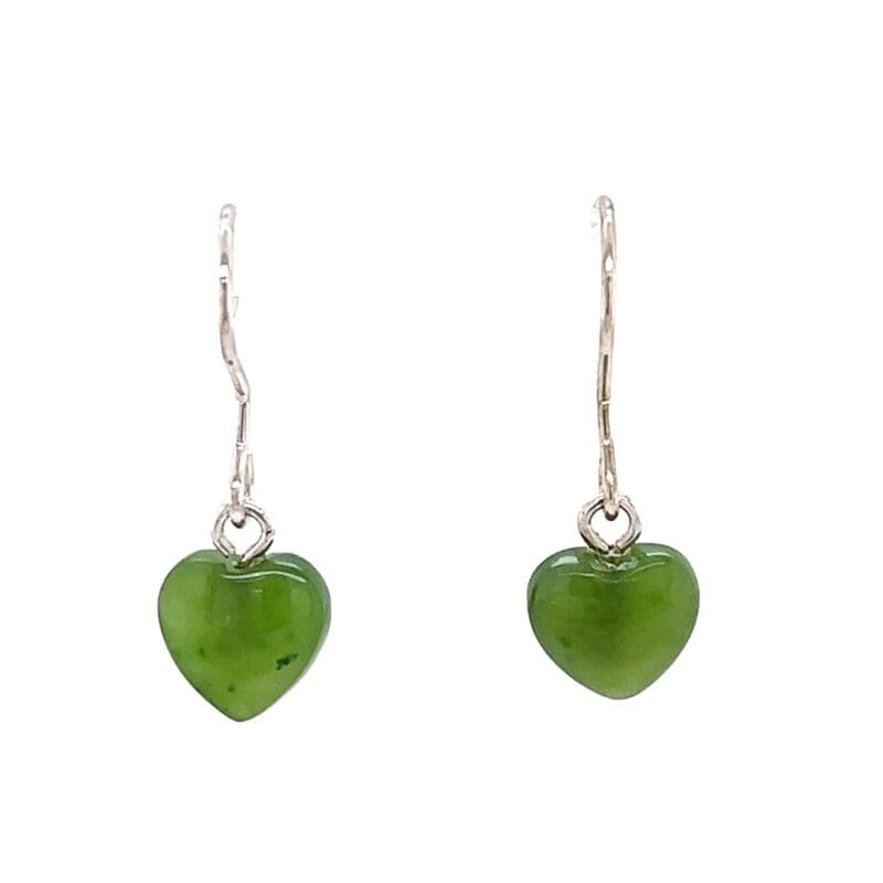 Jade Heart Dangle Earrings