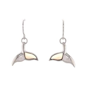 Mammoth Ivory Whale Tail Dangle Earrings