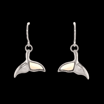 Mammoth Ivory Whale Tail Dangle Earrings
