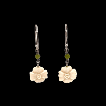 Ivory Flower Dangle Earrings