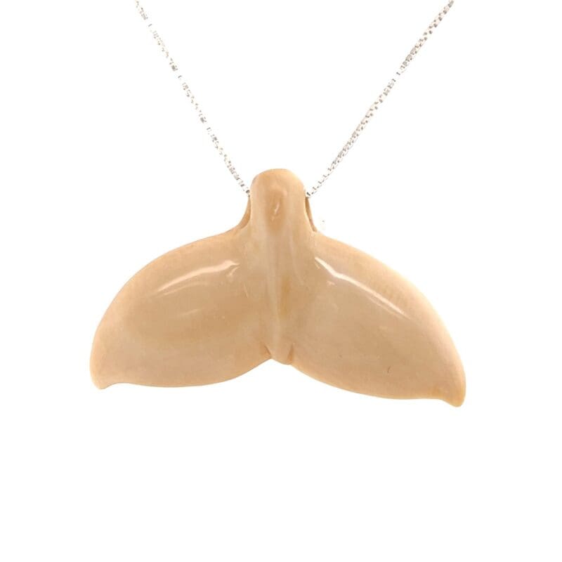 Mammoth Ivory Whale Tail Pendant