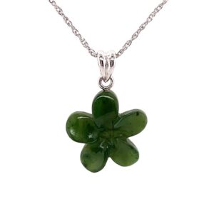 Jade forget-me-knot pendant