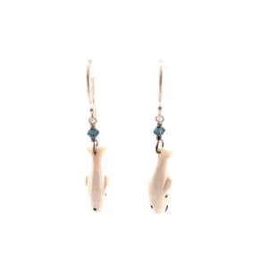 Ivory Whale Dangle Earrings