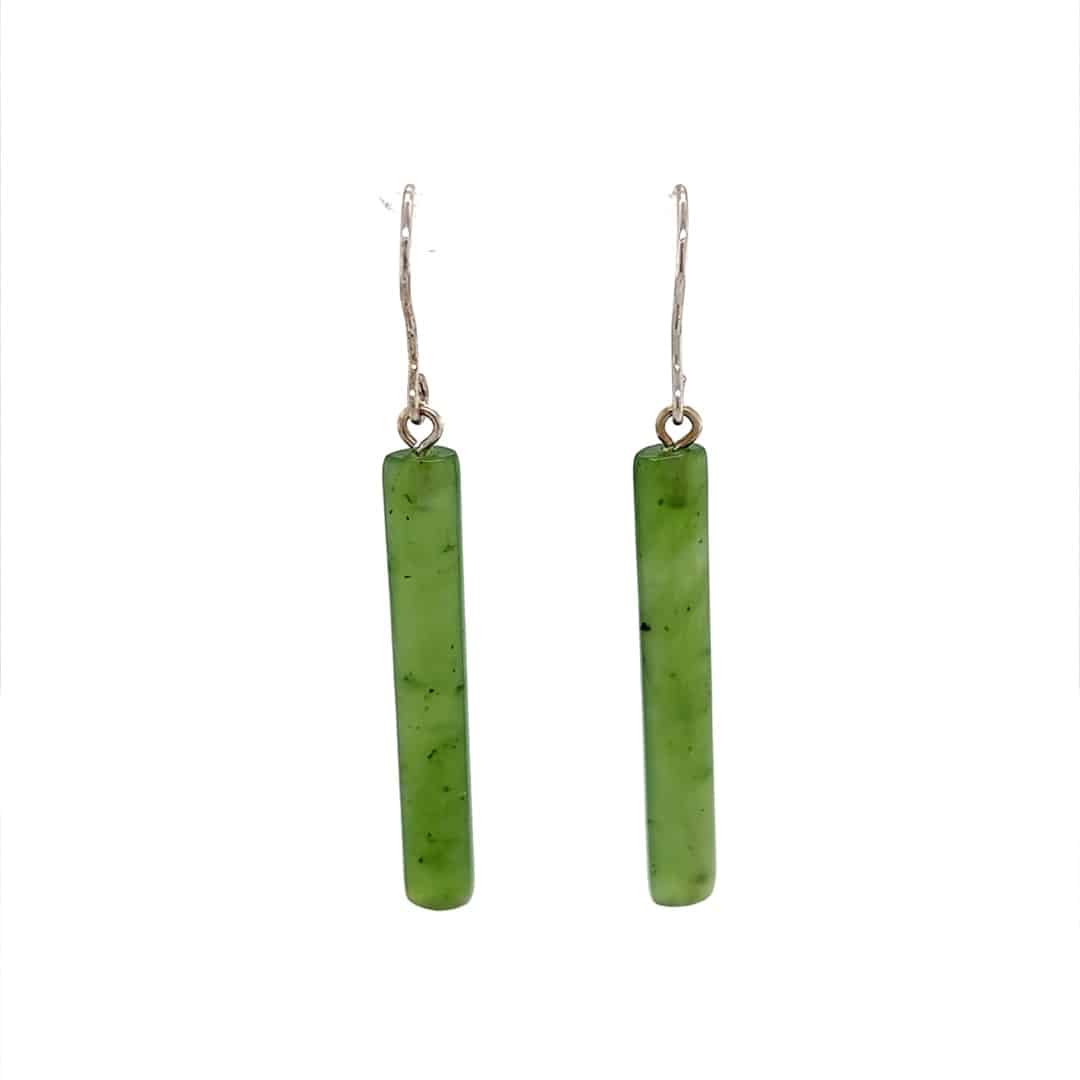 Jade Leaf Dangle Earrings - Alaska Mint