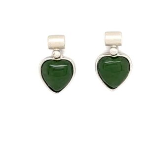 Jade Heart Post Earring
