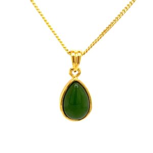 Jade Teardrop Gold Plated Pendant