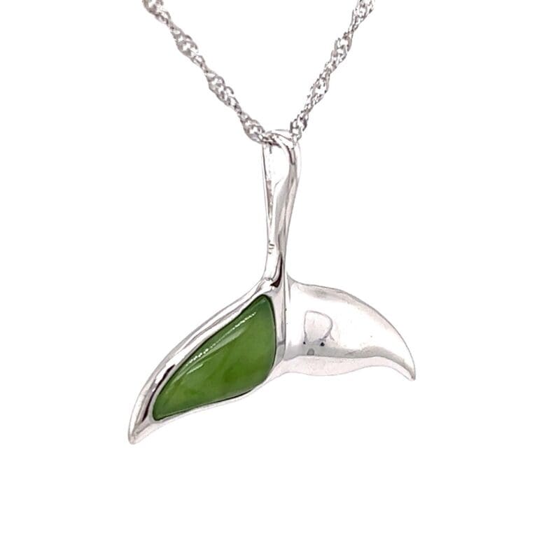 Jade Whale Tail with Silver Pendant