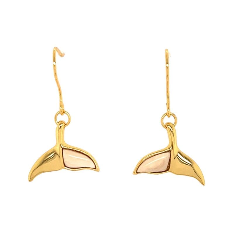 Ivory Whale Tail Gold Plated Dangle Earrings