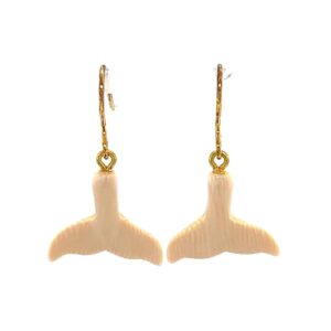 Ivory Whale Tail Gold Plated Dangle Earrings