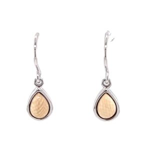 Ivory Teardrop Silver Dangle Earrings