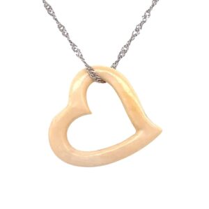 Mammoth Ivory Carved Heart Pendant