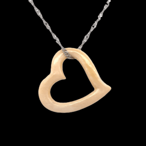 Mammoth Ivory Carved Heart Pendant