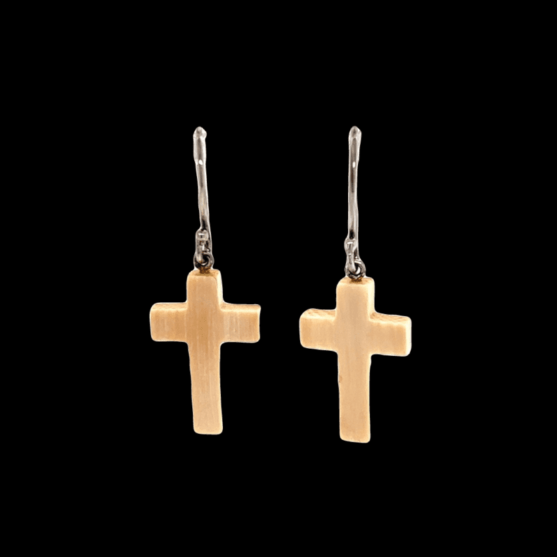 Ivory Cross Dangle Earrings